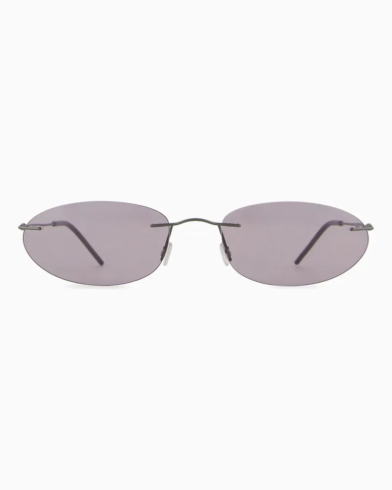 Giorgio Armani Ovale Sonnenbrille für Damen Grau
