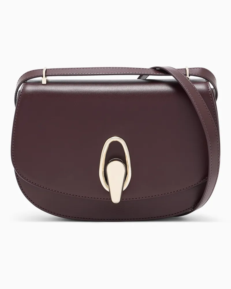 Giorgio Armani Schultertasche aus Leder Burgunderrot