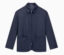 Jacke mit Reißverschluss, gefertigt aus Wolle und Kaschmir mit Fischgrat-Muster
