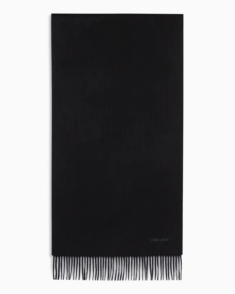 Giorgio Armani Stola aus Kaschmir mit Fransen Schwarz