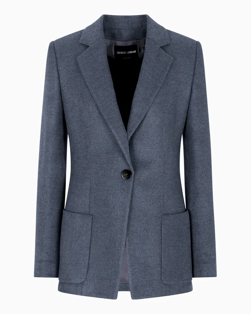 Giorgio Armani Einreihiges Sakko aus Seiden-Flanell Grau