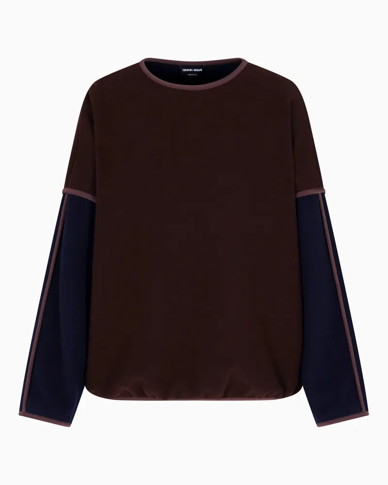 Giorgio Armani Sweatshirt aus Schurwoll-Jersey und Kaschmir Grau