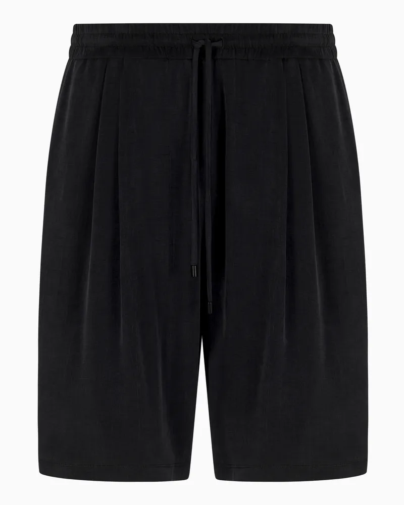 Giorgio Armani Bermudashorts aus Baumwoll-Interlock Schwarz
