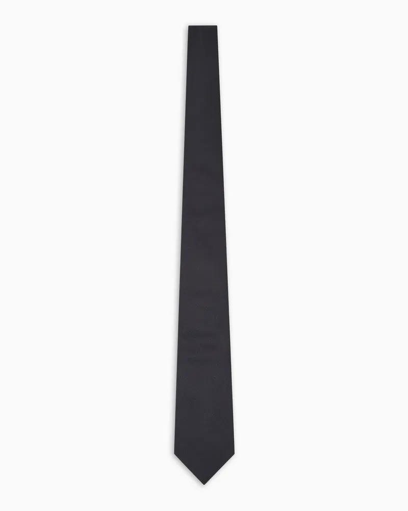 Giorgio Armani Jacquard-Krawatte aus Seide mit dezentem Diagonalmuster Schwarz