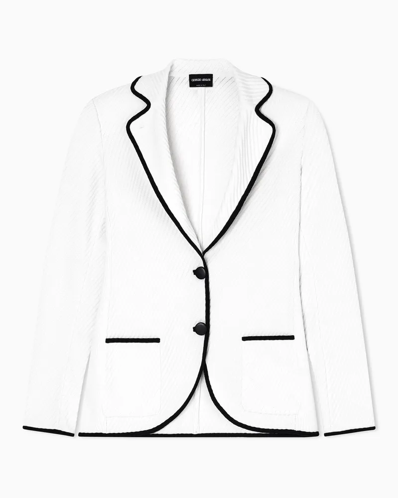 Giorgio Armani Einreihiges Sakko aus Seiden-Jersey Weiß