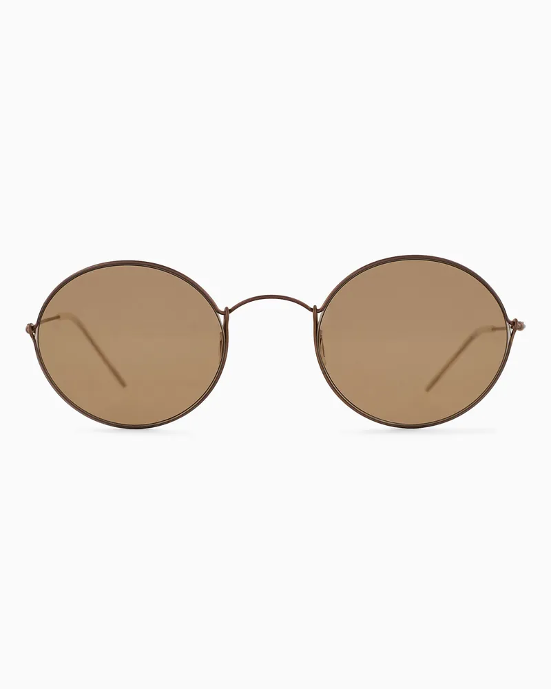 Giorgio Armani Unisex-Sonnenbrille mit ovaler Fassung Goldfarben