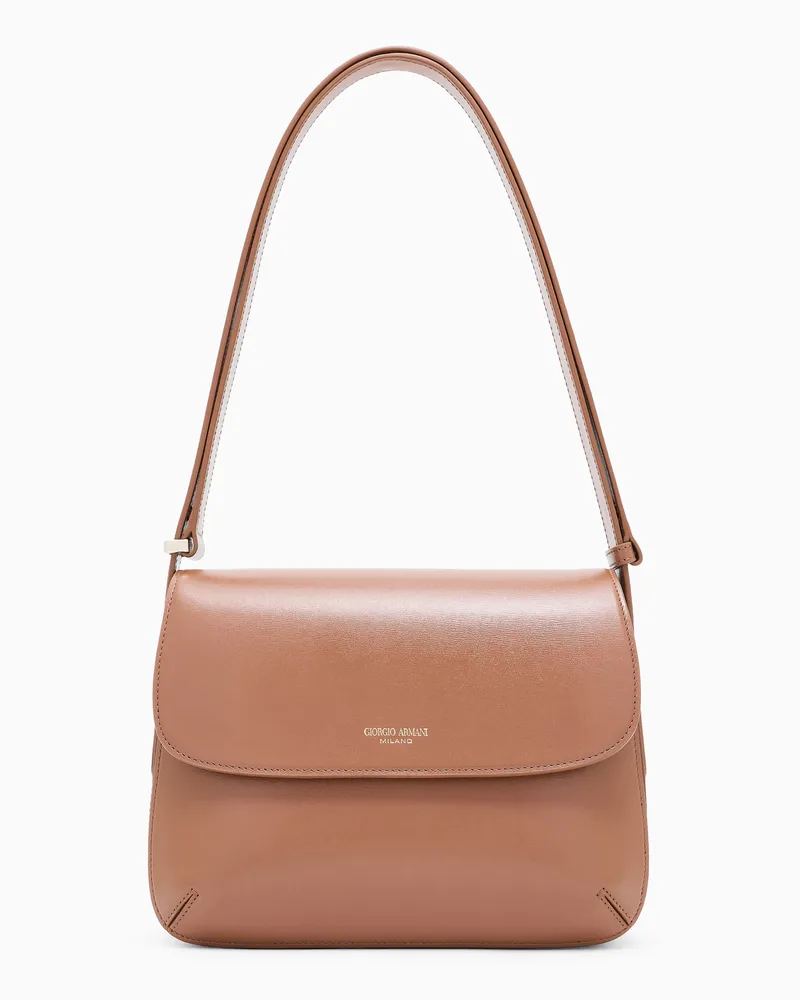 Giorgio Armani Mittelgroße la Prima aus strukturiertem Leder Braun
