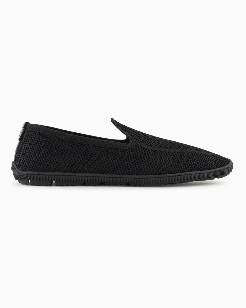 Giorgio Armani Mokassins aus Mesh Schwarz