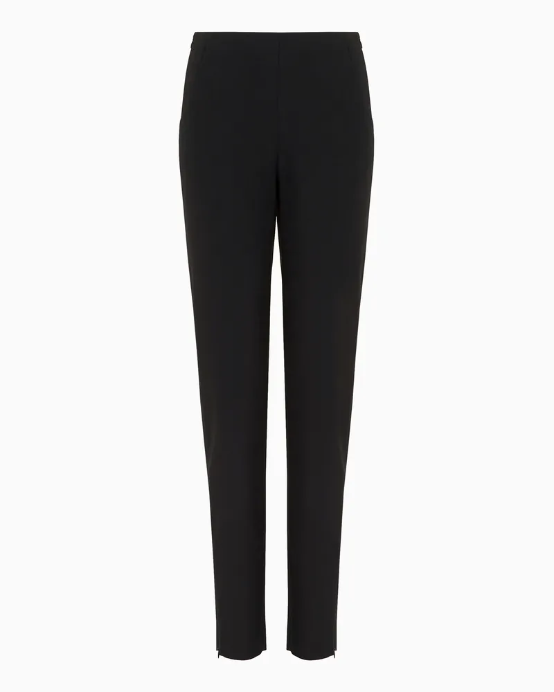 Giorgio Armani Hose aus Woll-Crêpe Schwarz