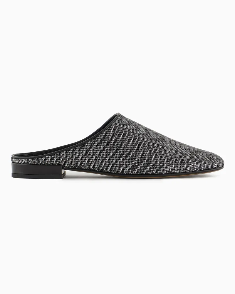 Giorgio Armani x 10 Corso Sabot aus Lurex und Leder Schwarz