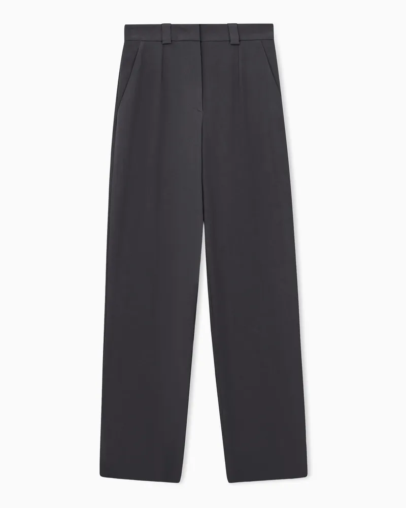 Giorgio Armani Hose aus Stretch-Schurwolle mit geradem Bein Grau