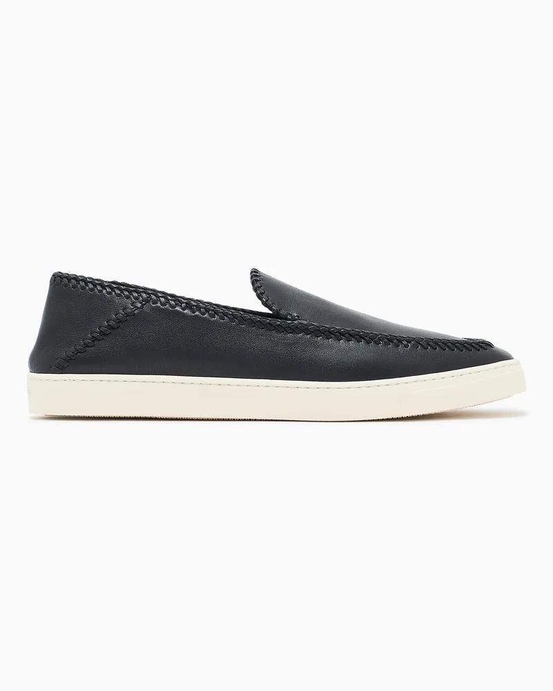 Giorgio Armani Gallery 3 Slip-On aus Nappaleder Schwarz