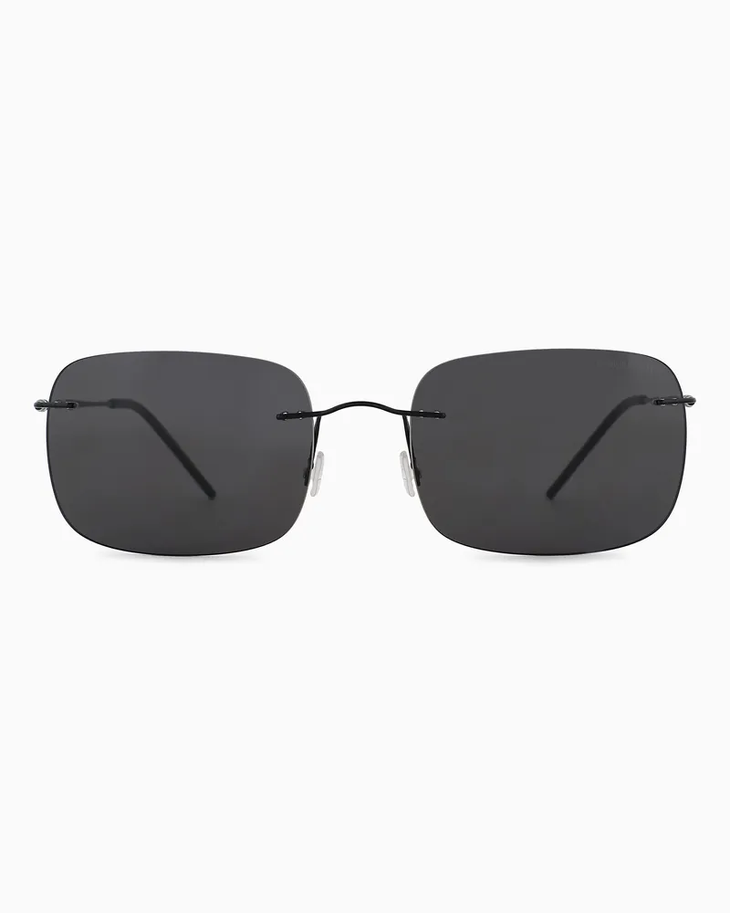 Giorgio Armani Sonnenbrille für Herren mit Pillow-Fassung Schwarz