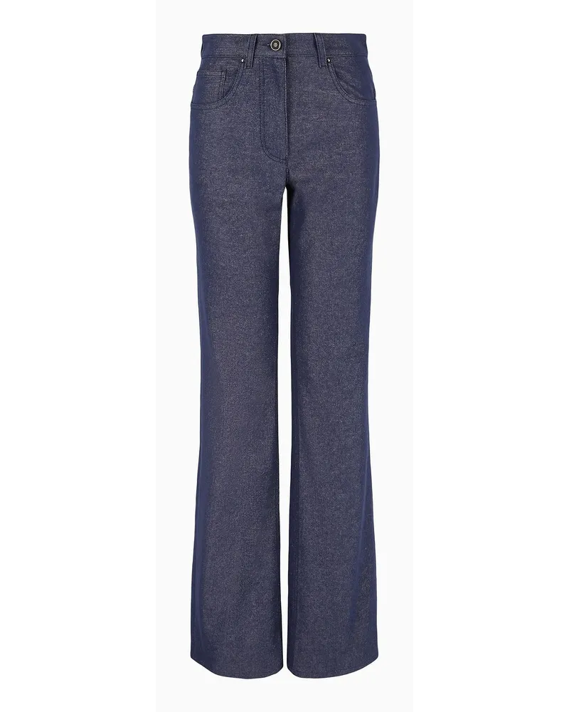 Giorgio Armani Five-pocket-hose Der Denim Collection Aus Baumwolldenim, Viskose und Lurex Blau