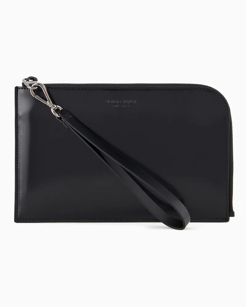 Giorgio Armani Giorgio’s Clutch aus Leder Schwarz