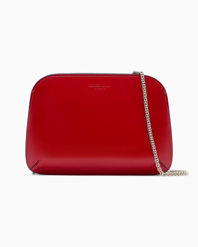 Giorgio Armani Clutch la Prima aus Lack Burgunderrot