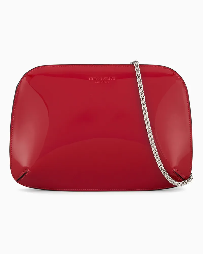 Giorgio Armani Clutch la Prima aus Lack Burgunderrot
