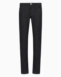 Giorgio Armani Five-pocket-hose In Slim Fit Aus Elastischem Baumwolldenim Tiefschwarz