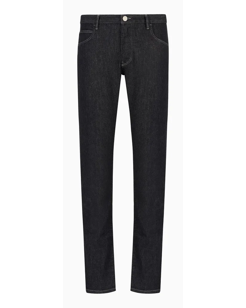 Giorgio Armani Five-pocket-hose In Slim Fit Aus Elastischem Baumwolldenim Tiefschwarz