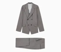 Zweireihiger Regular Fit Anzug aus Stretch-Kaschmirflanell