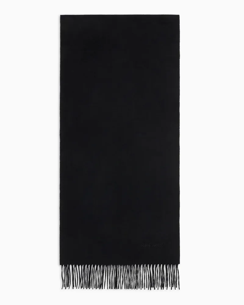 Giorgio Armani Schal aus Kaschmir mit Logo-Stick Schwarz