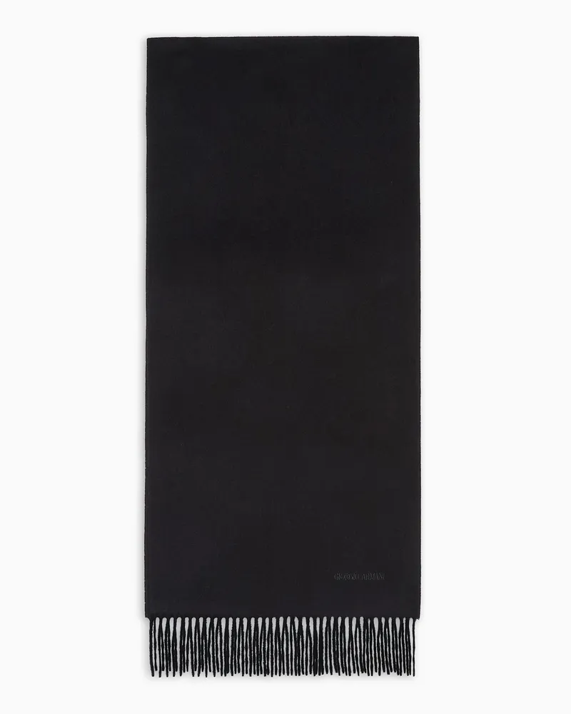 Giorgio Armani Schal aus Kaschmir mit Logo-Stick Schwarz