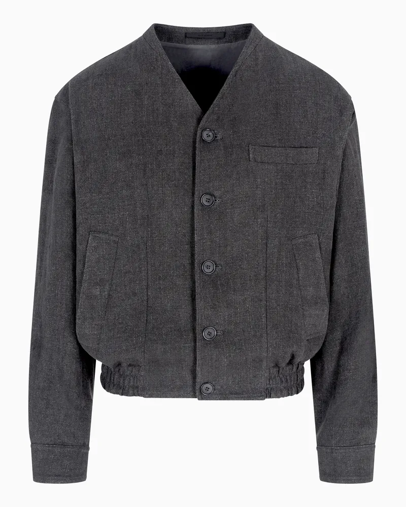 Giorgio Armani Blouson aus Leinen Grau