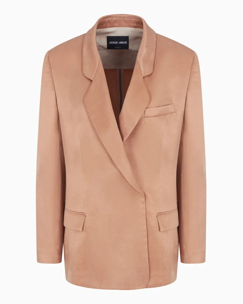 Giorgio Armani Doppelreihiges Sakko aus Viskose und Cupro Pink