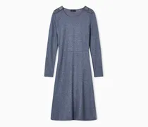 Jersey-Kleid aus Wolle mit Epaulettendetail