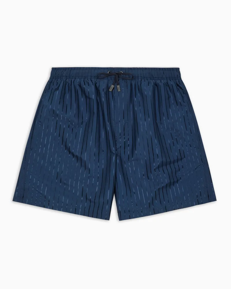 Giorgio Armani Badeboxershorts mit Streifen Blau