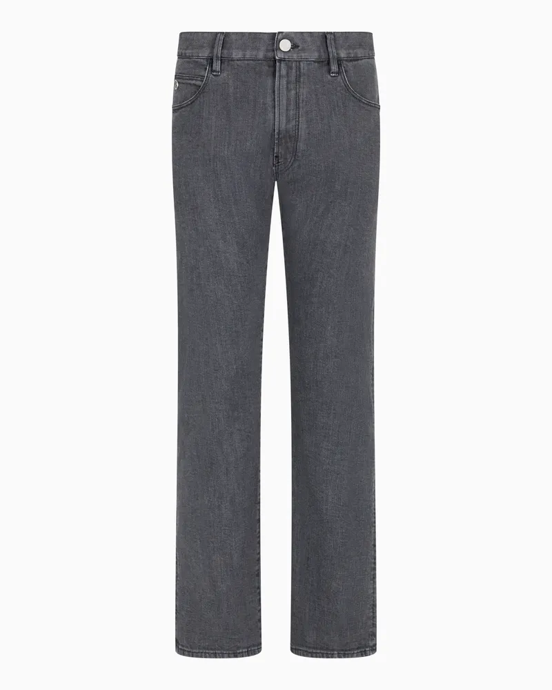 Giorgio Armani Five-Pocket-Hose in Regular Fit aus elastischem Baumwolldenim Grau