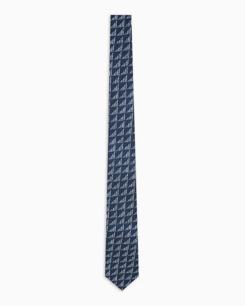 Giorgio Armani ASV Krawatte aus bedruckter Seide Blau