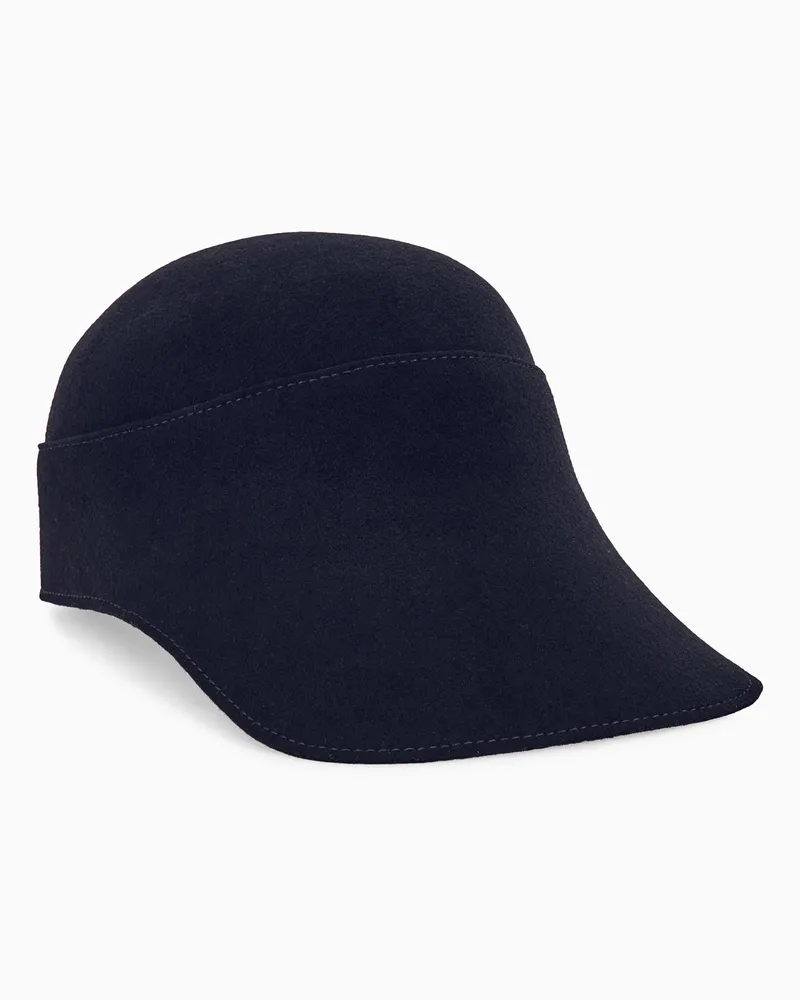 Giorgio Armani Baseballkappe aus Kaschmir und Schurwolle in Filzoptik Schwarz