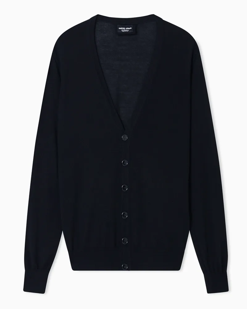Giorgio Armani Strickjacke mit Knöpfen aus Kaschmir Schwarz