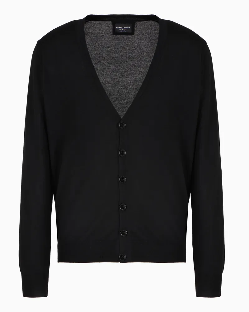 Giorgio Armani Strickjacke mit Knöpfen aus Kaschmir Schwarz