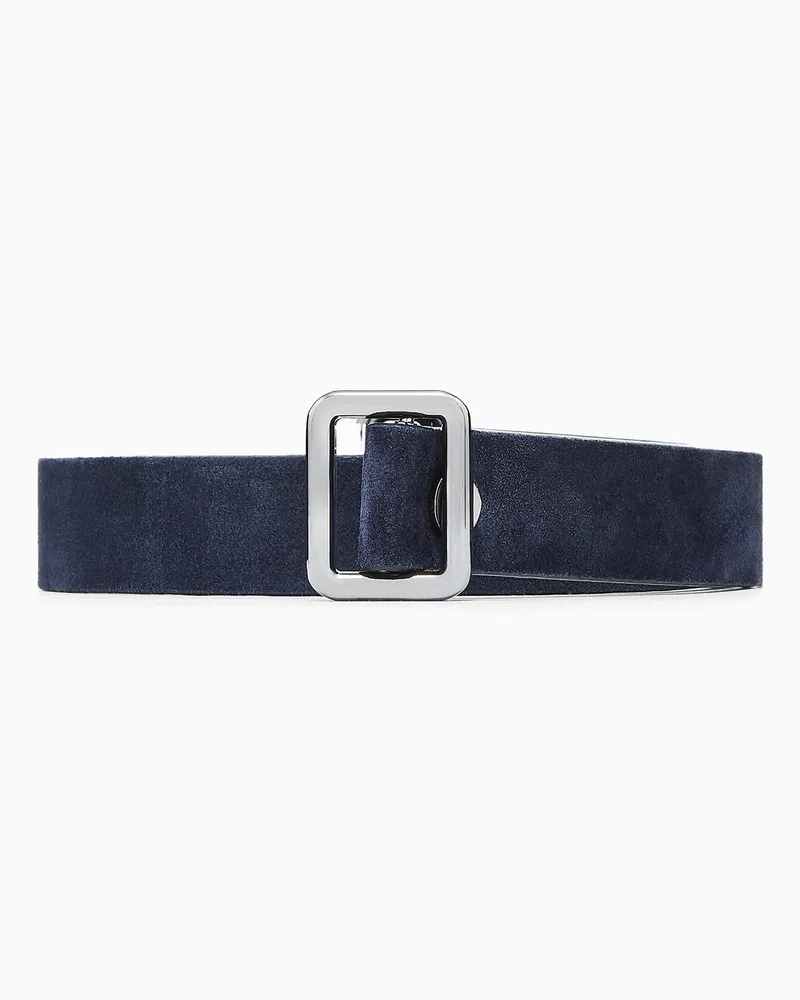 Giorgio Armani Gürtel aus Veloursleder Marineblau