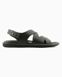 Giorgio Armani Sandalen Aus Geflochtenem Leder Schwarz