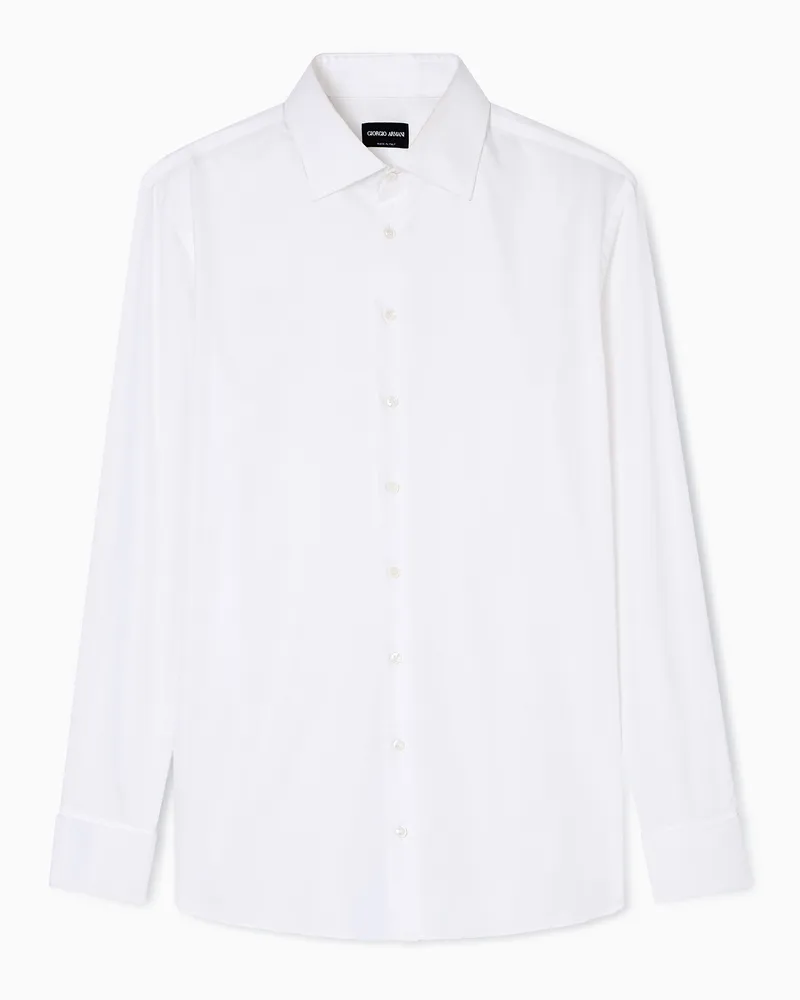 Giorgio Armani Hemd in Regular Fit aus Baumwoll-Twill Weiß