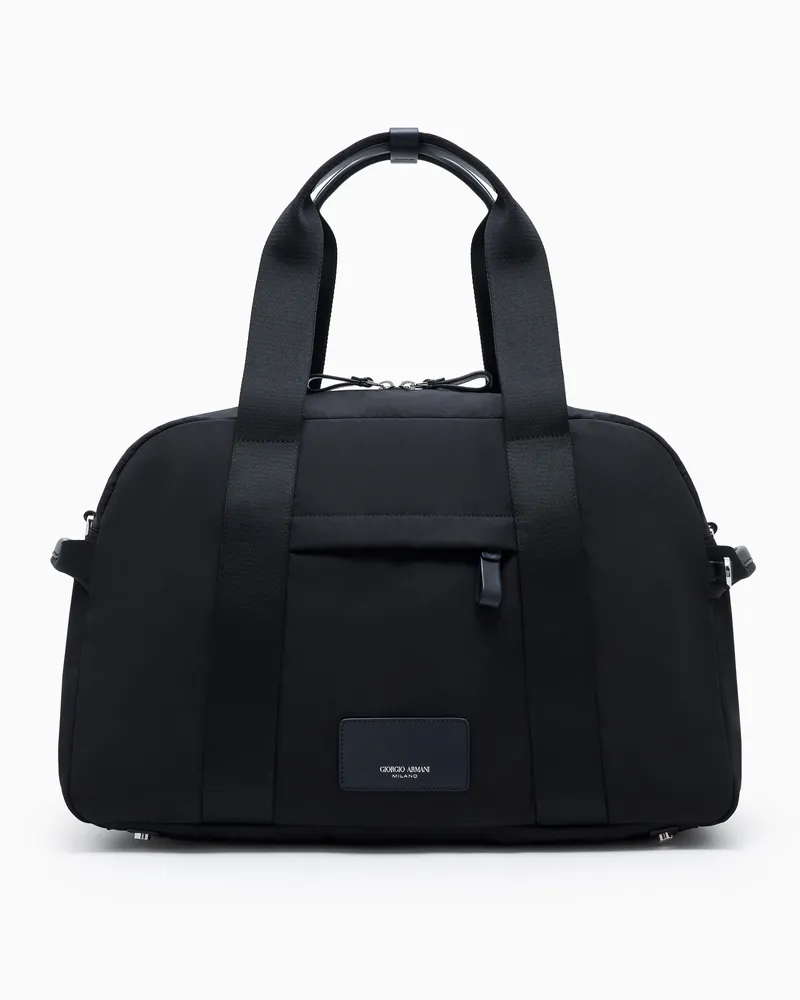 Giorgio Armani Kleine Sporttasche aus umweltfreundlichem Nylon Schwarz