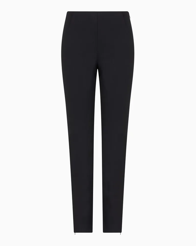 Giorgio Armani Hose aus Woll-Crêpe Marineblau