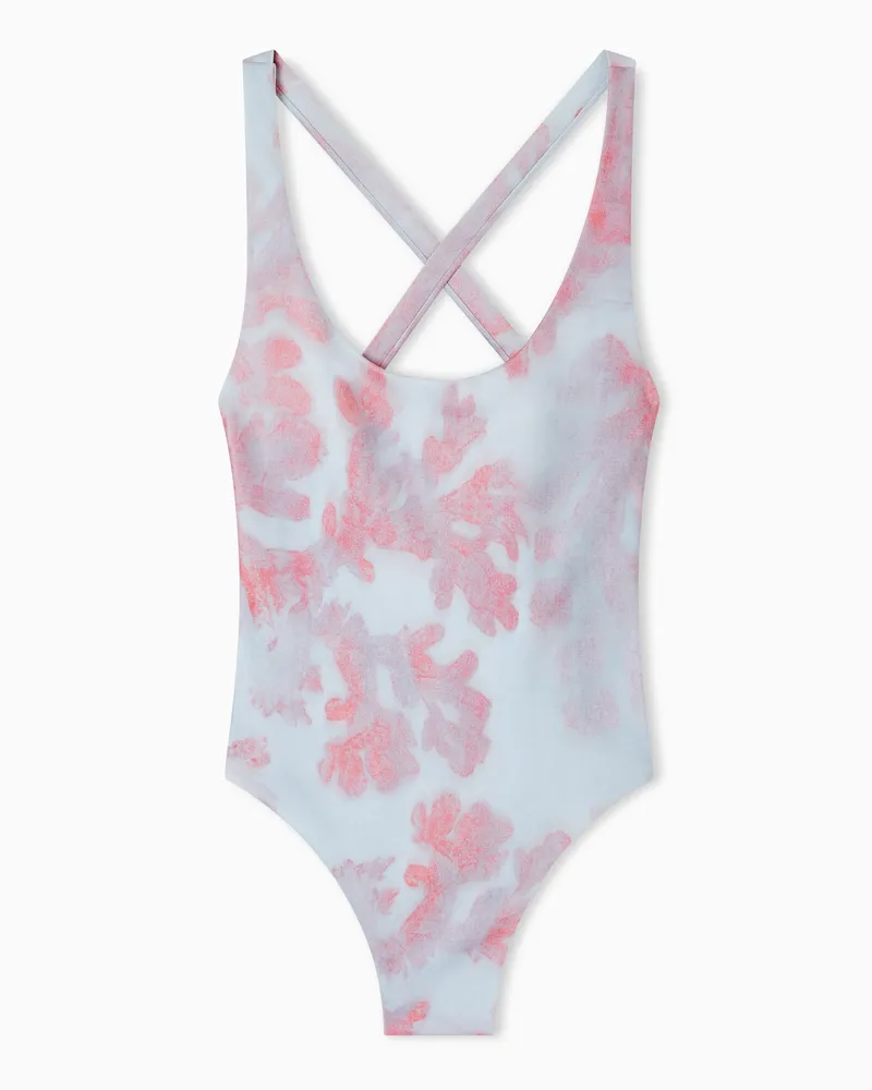 Giorgio Armani Badeanzug mit Print Hellblau