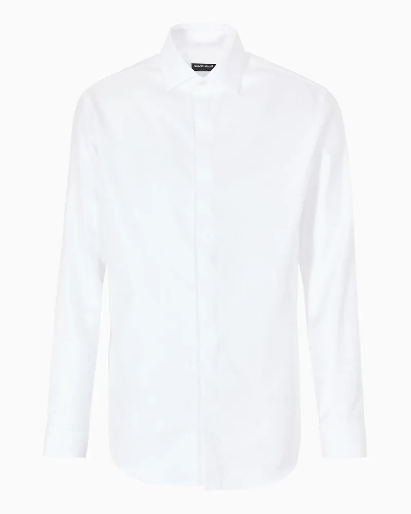 Giorgio Armani Hemd in Regular Fit aus Baumwolle Weiß