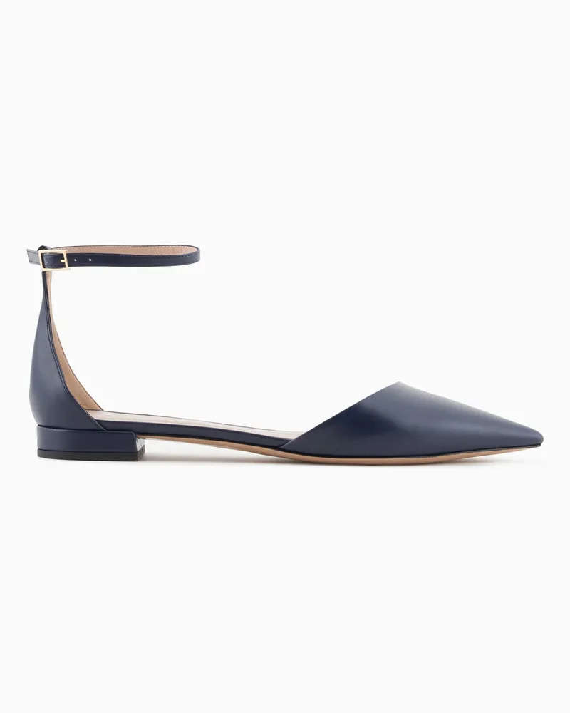 Giorgio Armani Ballerinas mit Riemen aus Leder Blau
