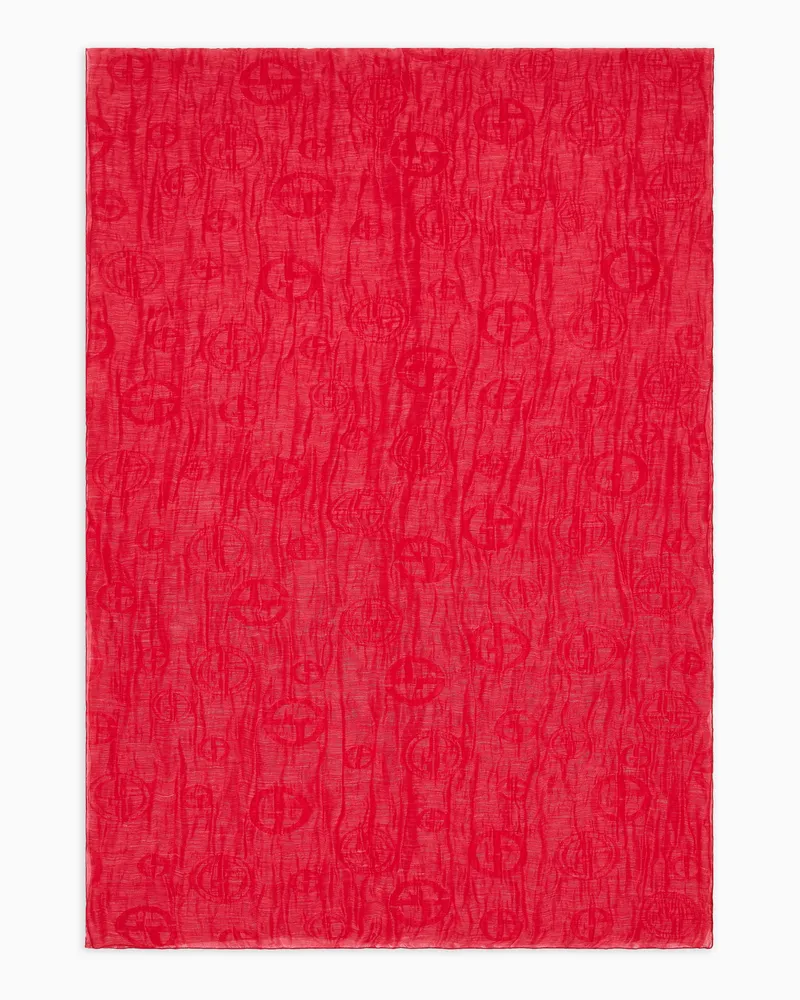 Giorgio Armani Seidenstola aus Froissè-Jacquard-Stoff Rot