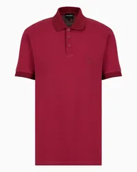 Giorgio Armani Poloshirt Aus Elastischem Baumwollpikee Bordeaux