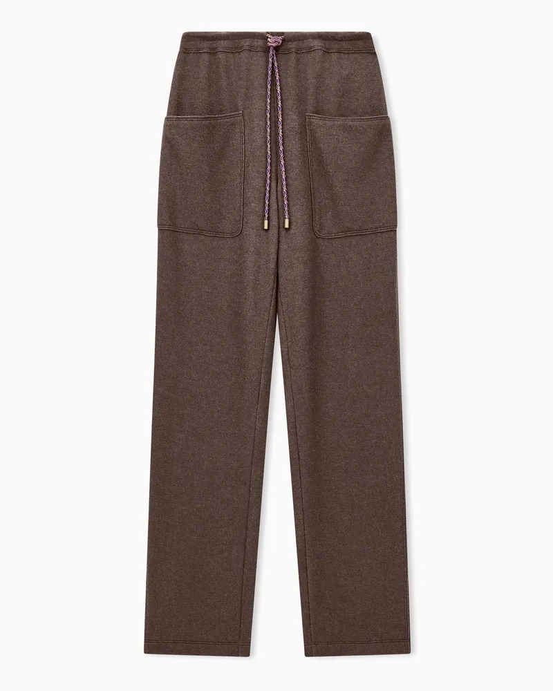Giorgio Armani Jogginghose aus Kaschmir und Seide mit aufgesetzten Taschen Braun