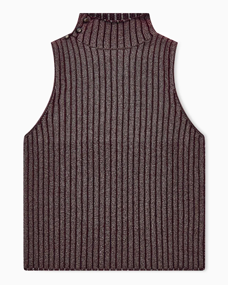 Giorgio Armani Stricktop Rollkragentop aus gerippter Viskose mit Lurex 