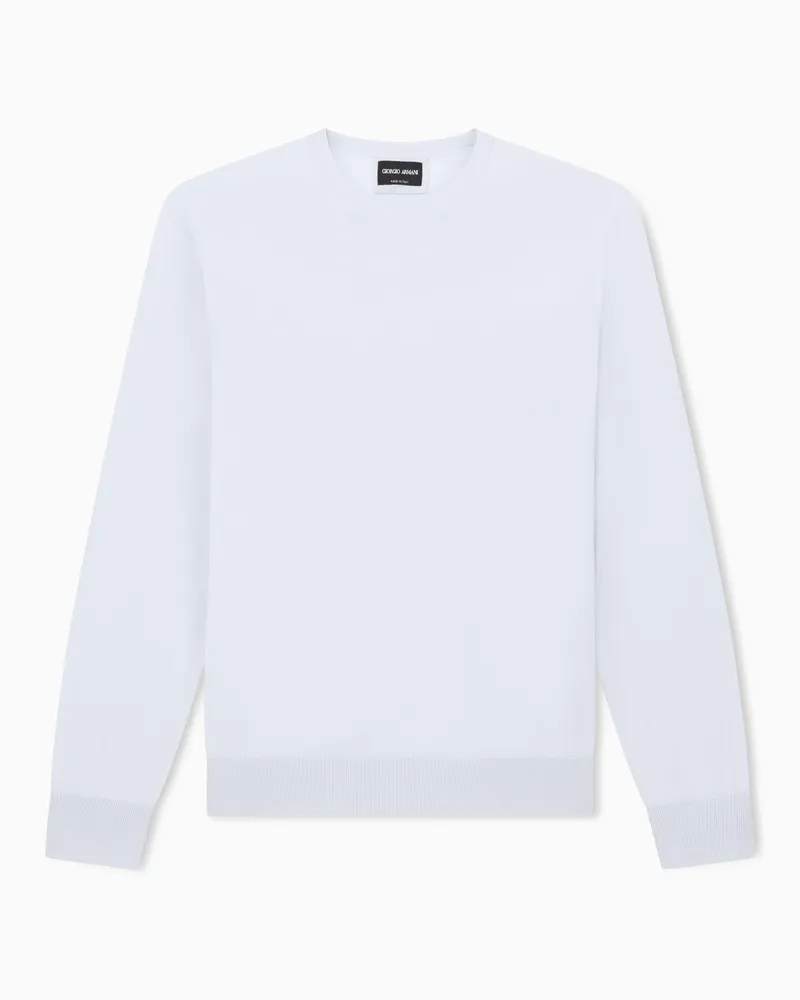 Giorgio Armani Pullover aus Schurwolle mit Rundhalsausschnitt Essential Grau