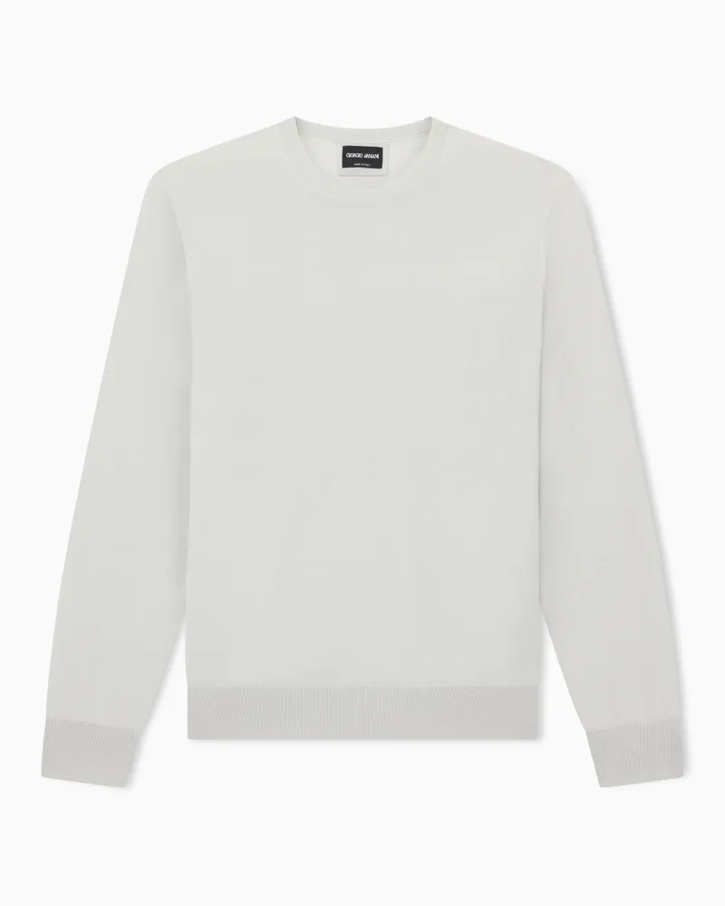Giorgio Armani Pullover mit Rundhalsausschnitt aus Schurwolle Grau