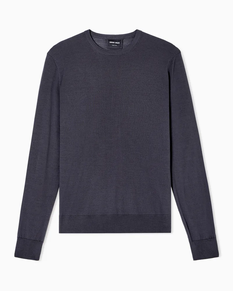 Giorgio Armani Pullover mit Rundhalsausschnitt aus Schurwolle Grau